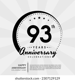 93th year anniversary design template. vector template illustration