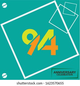 94 anniversary celebration vector concept template design illustration