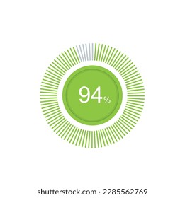 94% circle diagrams Infographics vector, 94 Percentage ready to use for web design ux-ui. svg