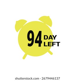 94 days left icon vector illustration countdown number banner templates time