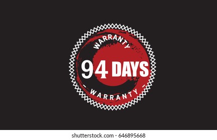 94 days warranty icon vector