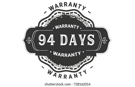 94 days warranty icon vintage rubber stamp guarantee