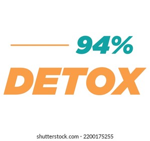 94% Detox Product Label Sign for product vector art illustration with stylish font and Yellow Green color