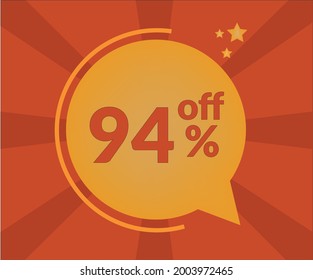 94% descuento en el arte de globos flotantes. Banner de descuento vectorizado
