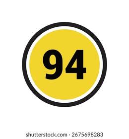 Icono de número 94 Vector de diseño de contorno símbolo o ilustración