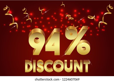 94% off discount promotion sale,  sale promo marketing.