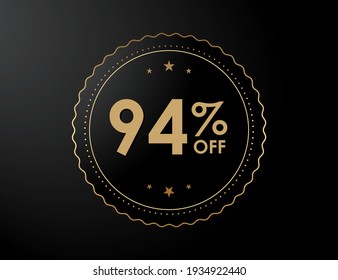 94% off sign, 94 percent Discount special offer vector illustration