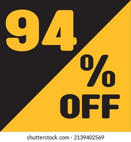 Up To 94% Off Special Offer sale sticker black and gold, vector illustration