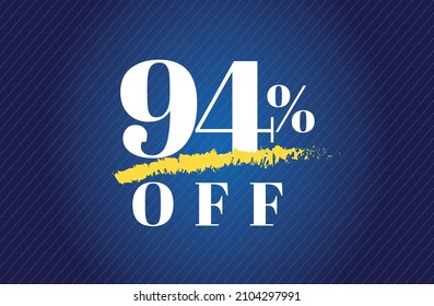 94% off tag ninety four percent discount black friday sale white letter blue gradient  background