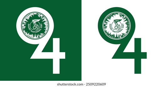 94 Saudi National Day. 23rd September. Arabic Text Translation: Our Saudi Arabia National Day. Kingdom of Saudi Arabia. Vector Illustration.