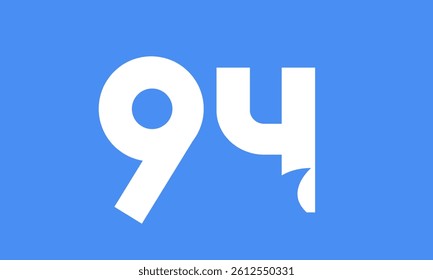 94 Shark Logo Number Simple Modern Blue