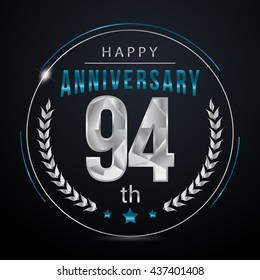 94 Silver anniversary logo, low poly design number