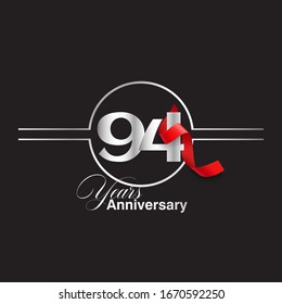 94-jährige Jubiläumsfeier Vektorillustration Template Design Illustration
