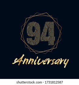 94 year anniversary celebration, vector design for celebrations, invitation cards and greeting cards