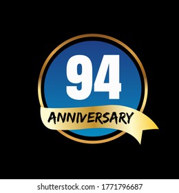 Celebración del 94 aniversario, diseño vectorial para celebraciones, tarjetas de invitación y tarjetas de felicitación