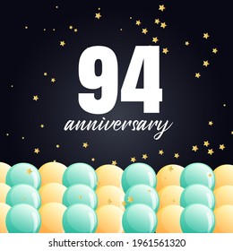 94 year anniversary celebration, vector design for celebrations, invitation cards and greeting cards