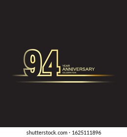 94 Year Anniversary Vector Template Design Illustration