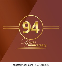 94 Year Anniversary Vector Template Design Illustration