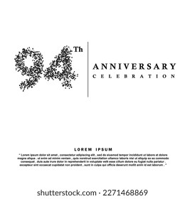94 Years anniversary celebration 3d vector template design illustration