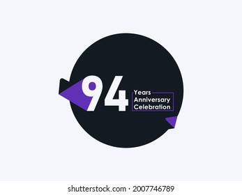 94 Years Anniversary Celebration badge with banner image isolated on white background