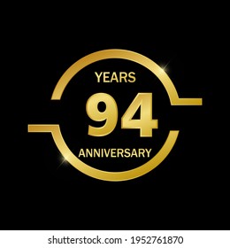 94 years anniversary celebration logo vector template design illustration