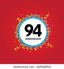 94 Years Anniversary Celebration Vector Template Design Illustration