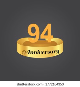 94 Years Anniversary Celebration Vector Template Design Illustration