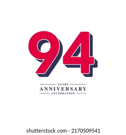 Ilustración de diseño de plantillas de vectores de celebración de 94 años