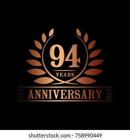 94 years anniversary logo template.