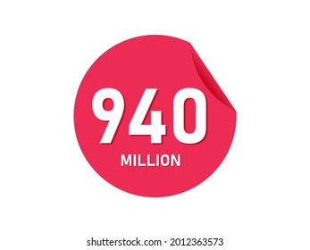 940 million texts on the white background