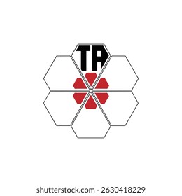 941 diamond shape alphabet letter pentagon geometric educational learning flower logo T A