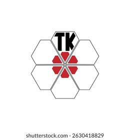 947 diamond shape alphabet letter pentagon geometric educational learning flower logo T K