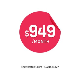 $949 Dollar Month. 949 USD Monthly sticker