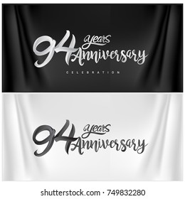 94th Anniversary Celebration Logotype. Happy Anniversary Calligraphy. Vector Illustration.