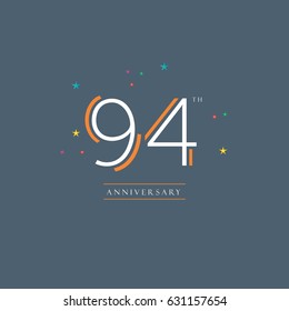 94TH anniversary logo design template