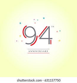 94TH anniversary logo design template