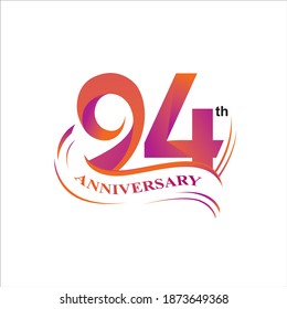 94th anniversary logo vector design