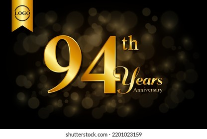 94th anniversary template design. for booklet, leaflet, magazine, brochure poster, banner, web, invitation or greeting card. Vector illustrations.