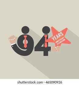 94th Years Anniversary Typography Design Vector Illustration