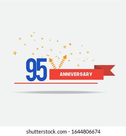 95 anniversary celebration vector concept template design illustration