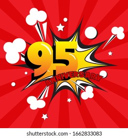 95 anniversary celebration vector concept design template illustration
