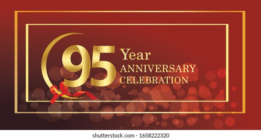 95 anniversary logo vector template. Design for banner, greeting cards or print.