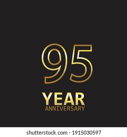 95 Anniversary Logo Vector Template Design Illustration gold and black