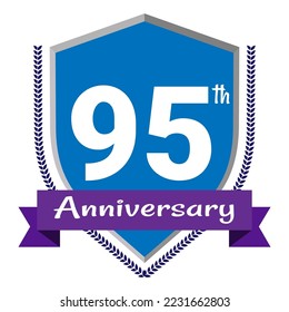 95 Anniversary. Anniversary sign collection isolated on white background. Vector Illustration EPS 10 File.
