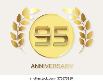 95 anniversary template design.95 year anniversary.Vector illustration.