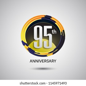 95 anniversary yellow circle abctract color logotype style for celebration event