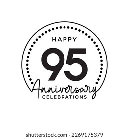 95 concept, monochrome, design for event, invitation card, greeting card, banner, poster, flyer, book cover and print. Vector Eps10