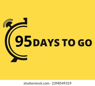 95 Days to go Countdown left days banner. Banner and Poster. vector illustration.