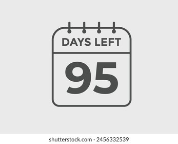 95 days to go countdown template. 95 day Countdown left days banner design. 95 Days left countdown timer