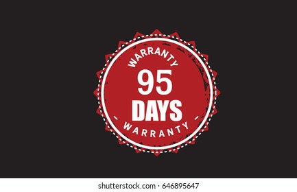 95 days warranty icon vector